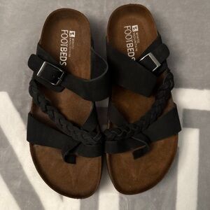 Black Braided Strap Sandals White Mountain